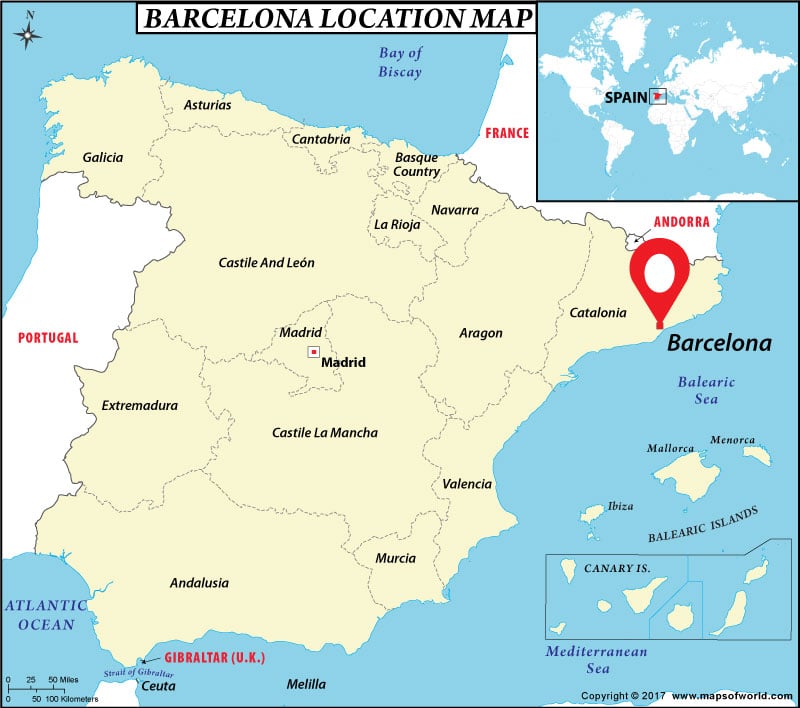 Where Is Barcelona Located In Spain And The World