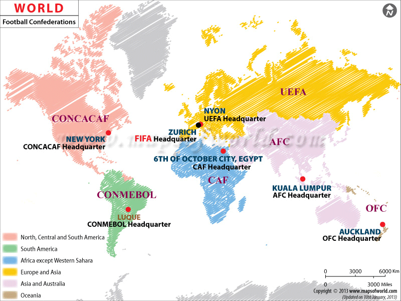 FIFA Football Associations Map
