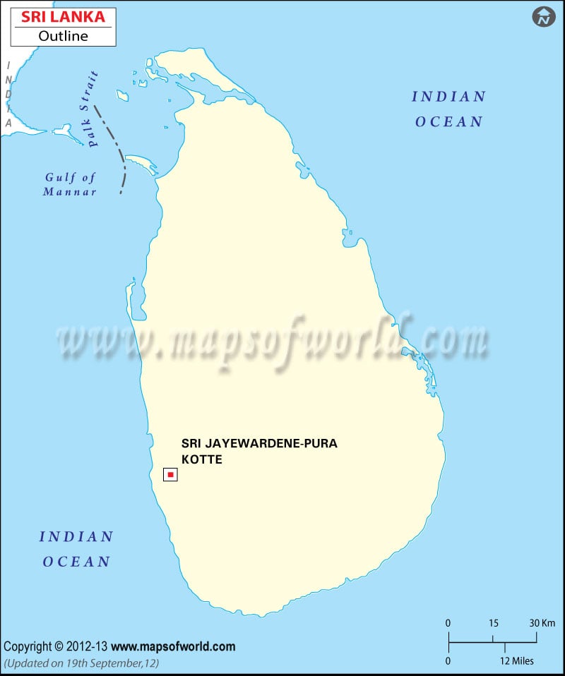 Sri Lanka Time Zone Map