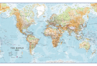 Physical World Wall Map