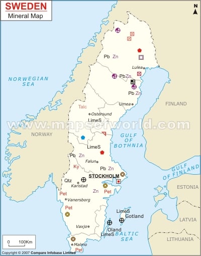 Sweden Mineral Map 