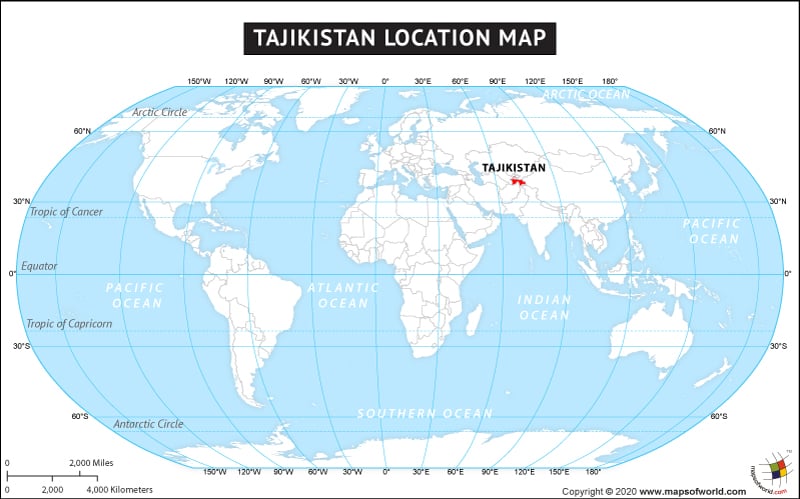 Where Is Tajikistan Located Location Map Of Tajikistan
