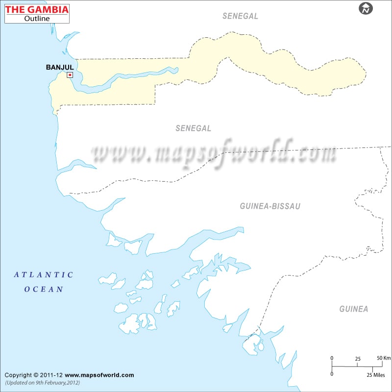 The Gambia Time Zone Map