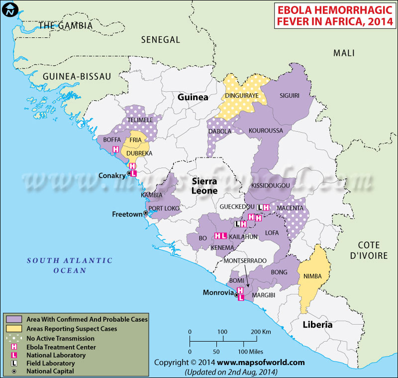 Ebola Hemorrhagic Fever occurred in 2014