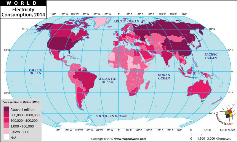 World Electricity Consumption Map