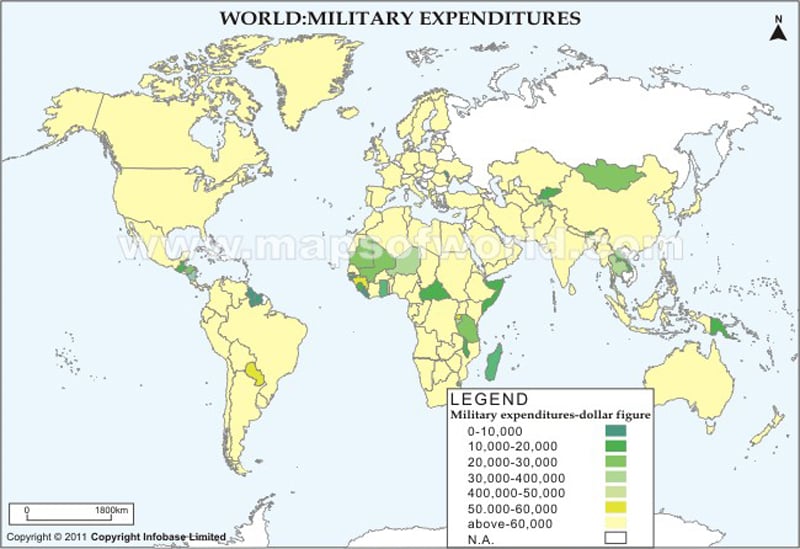 World Military Expenditures Map 