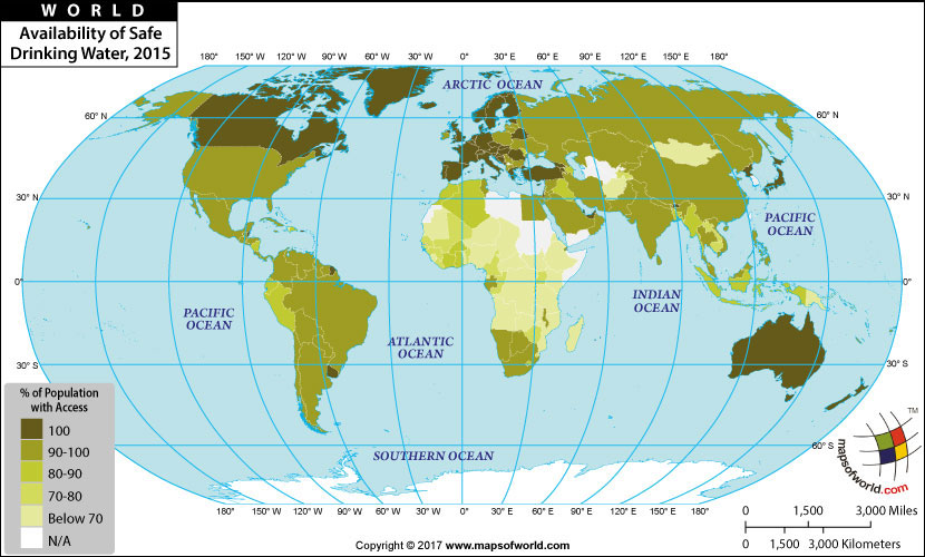 Safe Drinking Water Availability Map