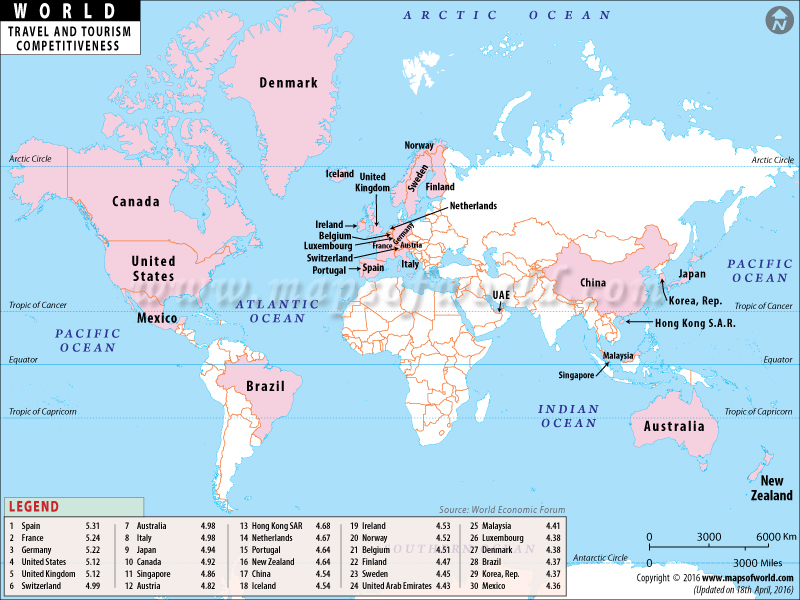 Travel and Tourism Competitiveness Index Map