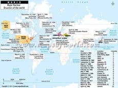 World Map - Major Nuclear Disasters of the World
