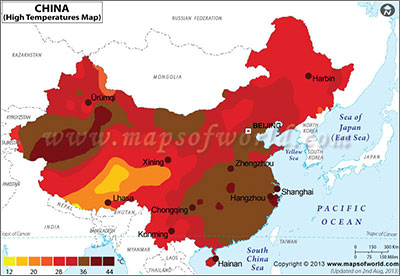 China Temperature Map