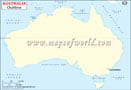 Blank Map of Australia Continent