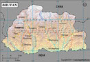 Bhutan Lat long Map