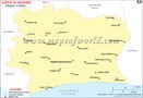 Cote d'Ivoire Cities Map