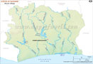 Cote d'Ivoire River Map