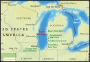 Map of Lake Michigan