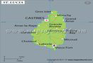 Saint Lucia Lat long Map