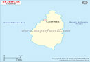 Saint Lucia Outline Map