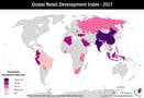 What developing country had the most Retail Development: India or China?