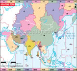 Asia Time Zone Map