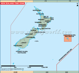 New Zealand Time Zone Map