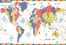 World Time Zone Map in Arabic