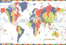 World Time Zone Map in German