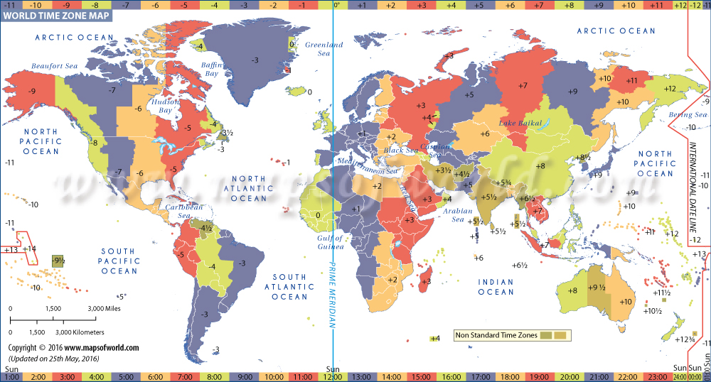 time zone map of world World Time Zone Map List Of Time Zones Of All Countries time zone map of world