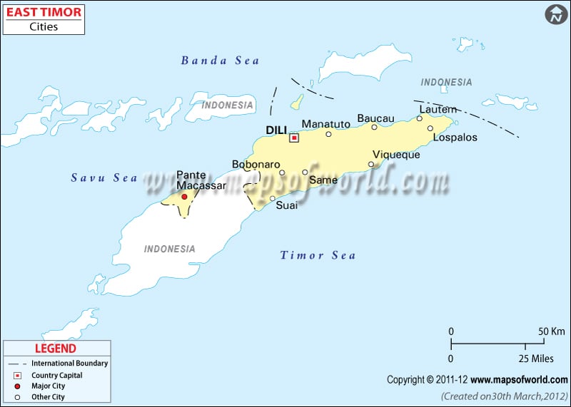 East Timor Cities Map