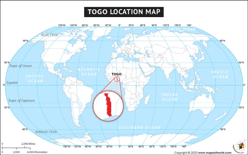 Where Is Togo Located Location Map Of Togo