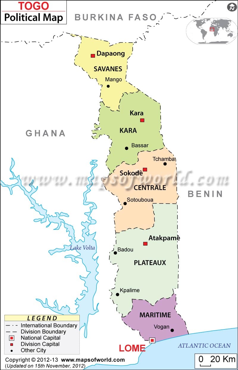 Political Map of Togo