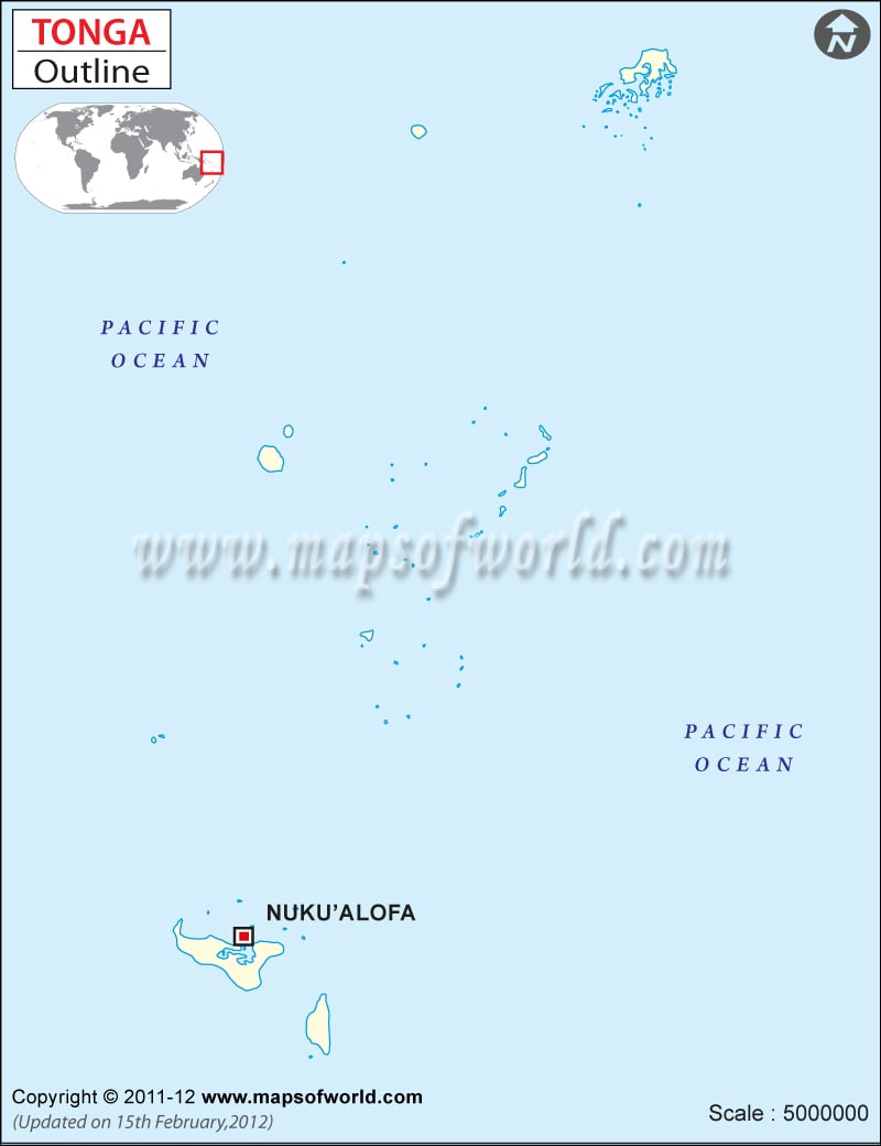 Tonga Outline Map