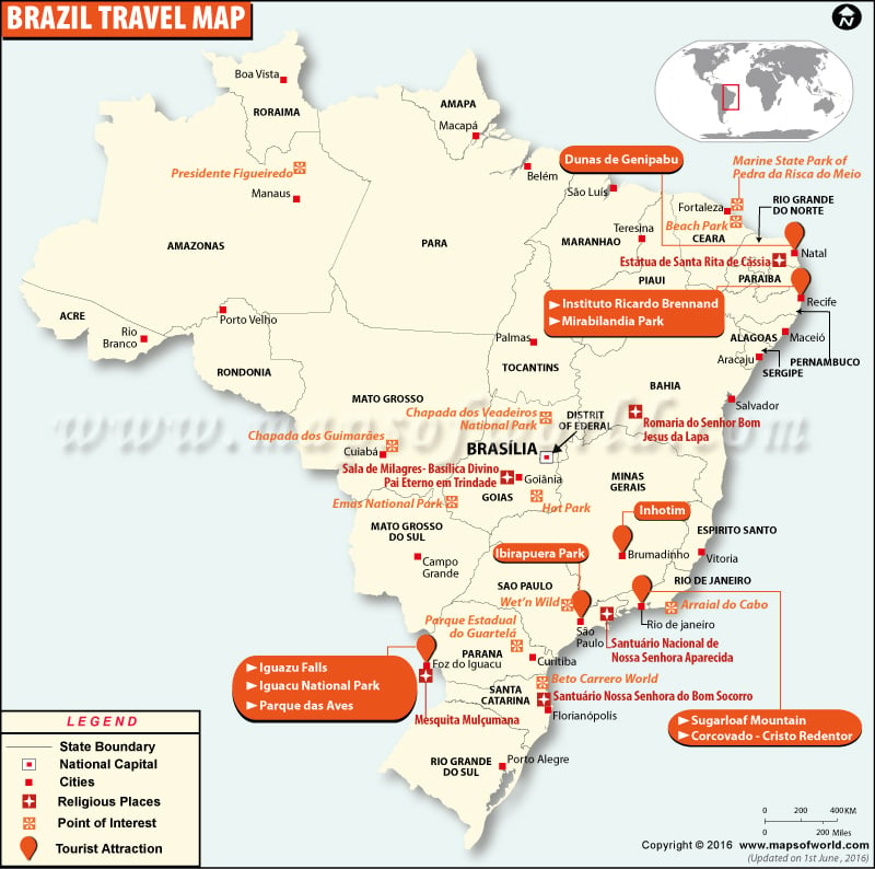 Brazil Travel Map