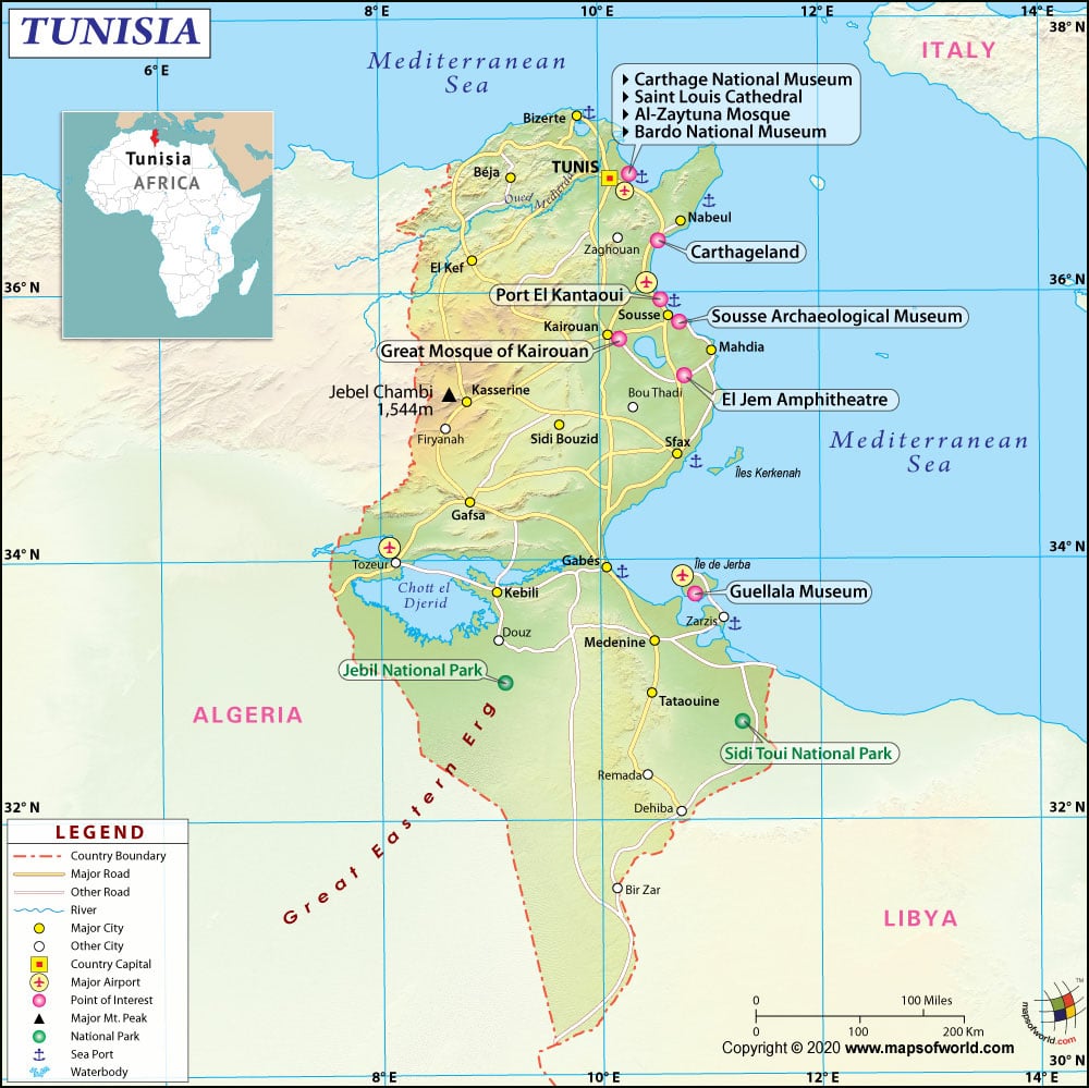 tunis mapa Tunisia Map tunis mapa
