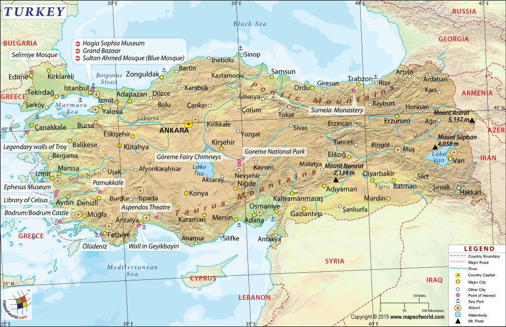 Turkey Map Map Of Turkey Information And Interesting Facts Of Turkey