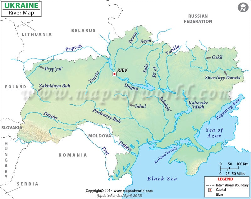 Ukraine River Map