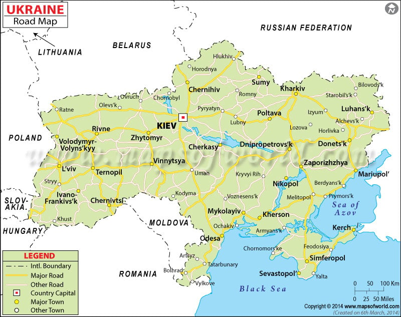 road map of ukraine Ukraine Road Map road map of ukraine