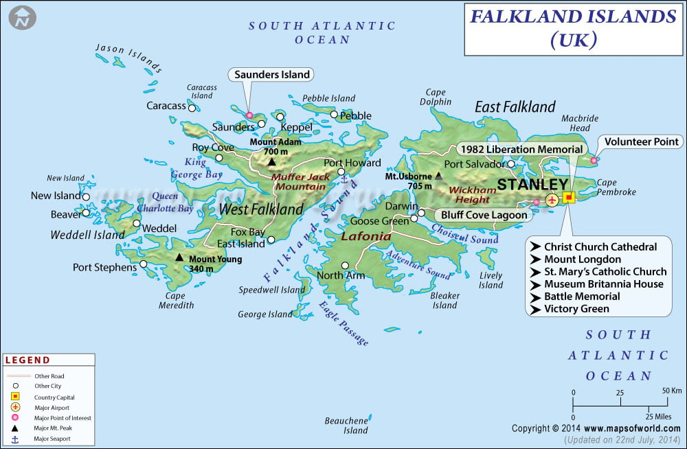 Falkland Islands Map Map Of Falkland Islands