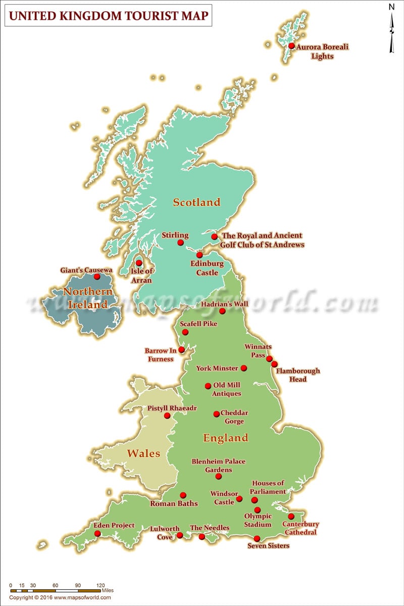 Uk Travel Map Uk Tourist Attractions Map