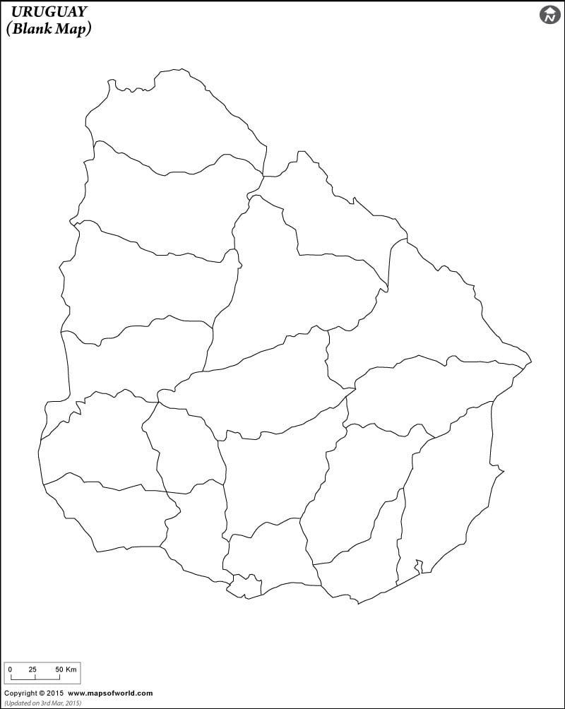 Uruguay Blank Map