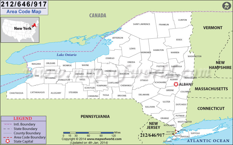 212 Area Codes Map