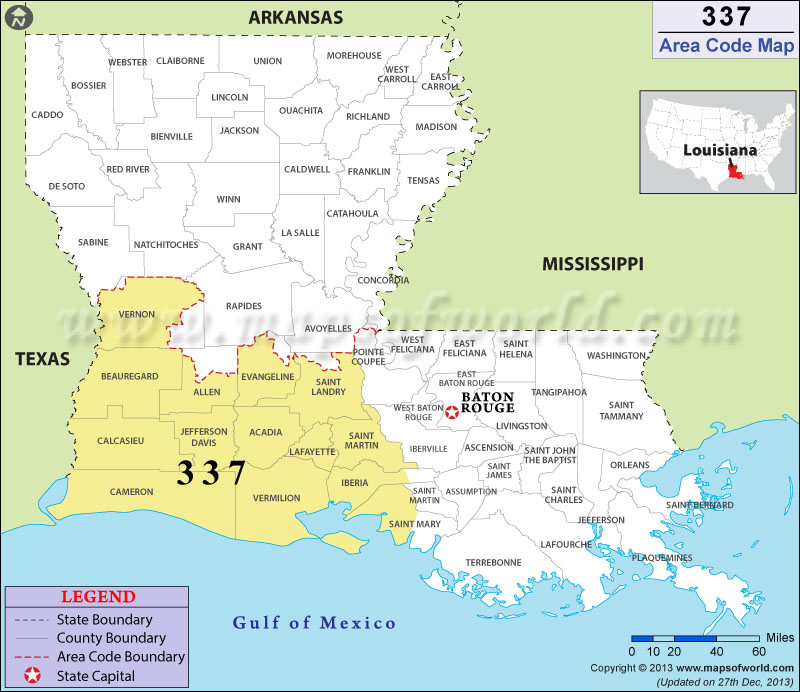 337 Area Codes Map