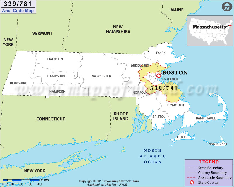 339 Area Codes Map