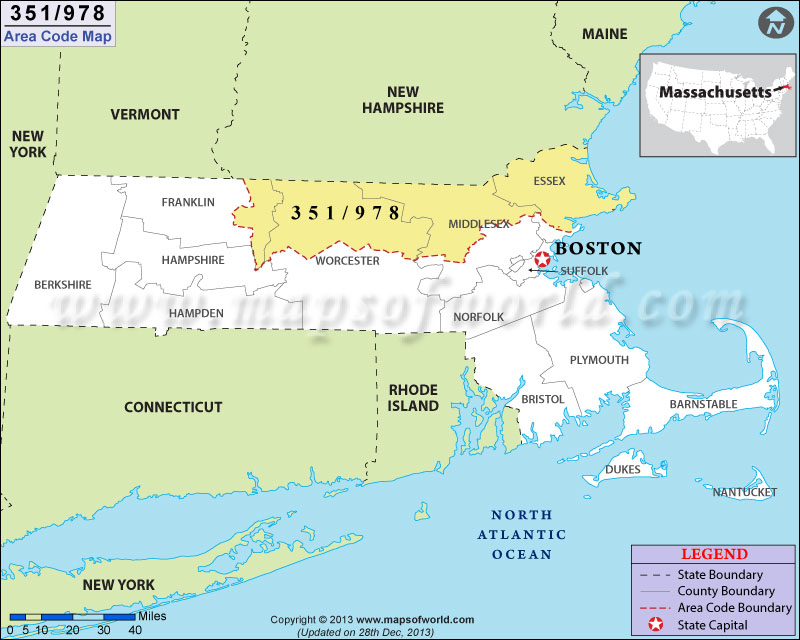 351 Area Codes Map