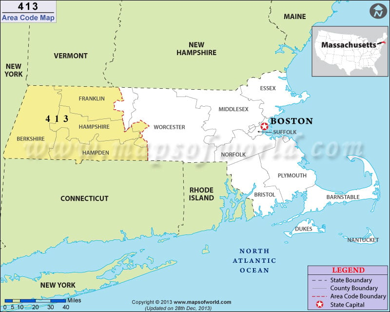 413 Area Code Map Where Is 413 Area Code In Massachusetts