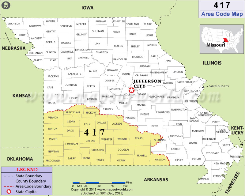 417 Area Codes Map