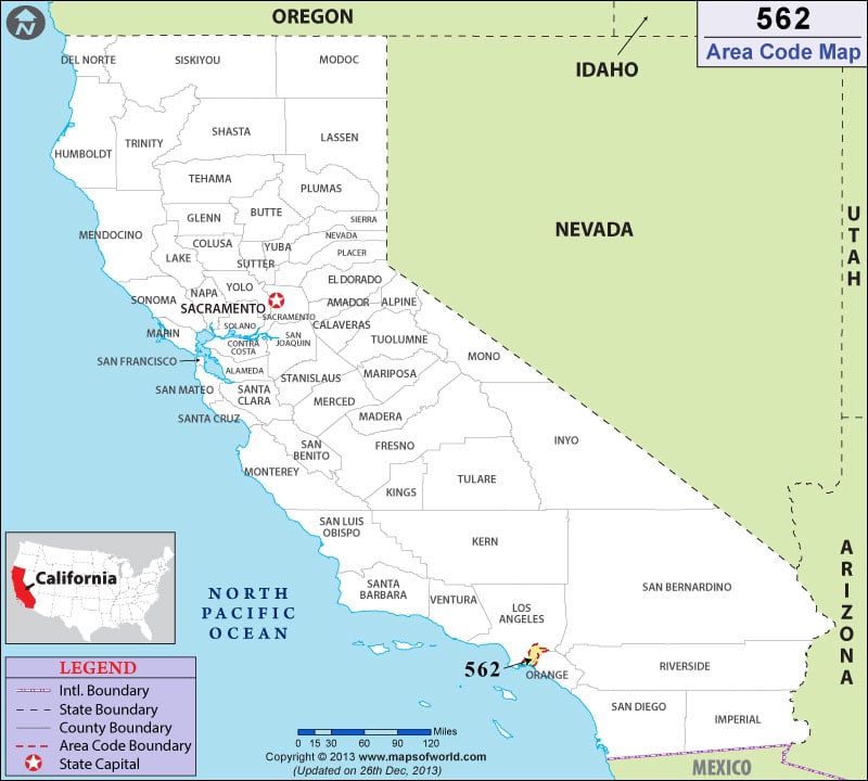 562 Area Code Map Where Is 562 Area Code In California
