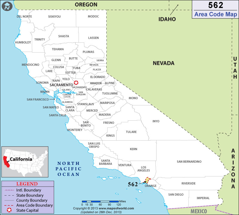 562 Area Codes Map