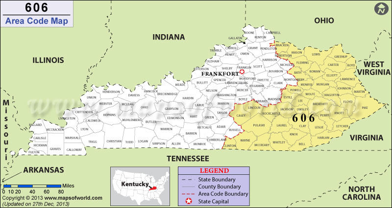 606 Area Codes Map