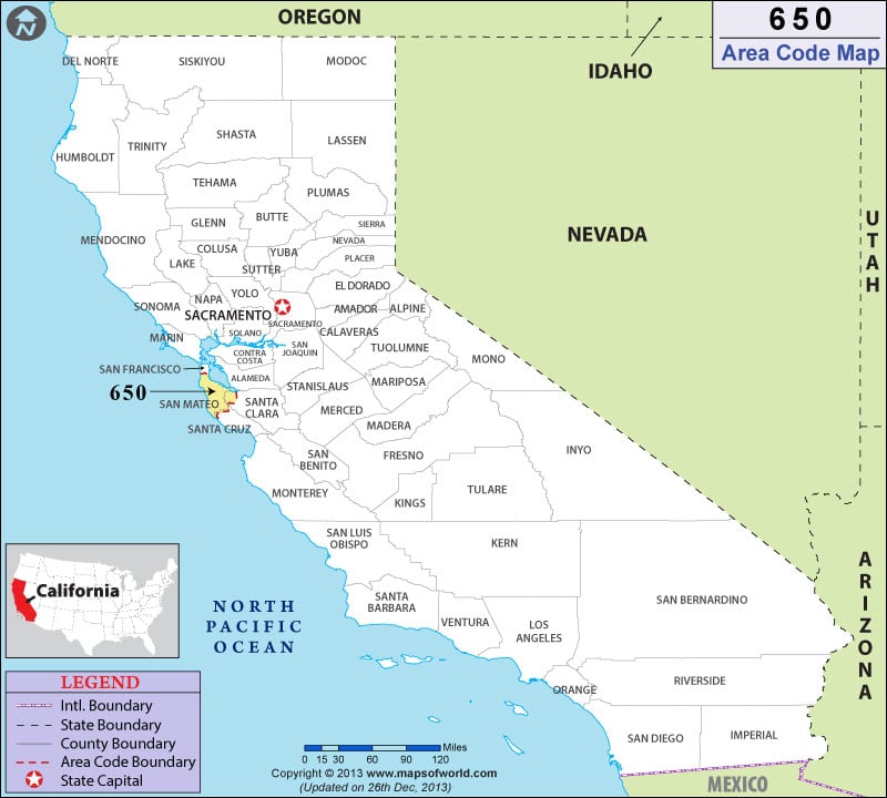 area code 213 map 650 Area Code Map Where Is 650 Area Code In California area code 213 map