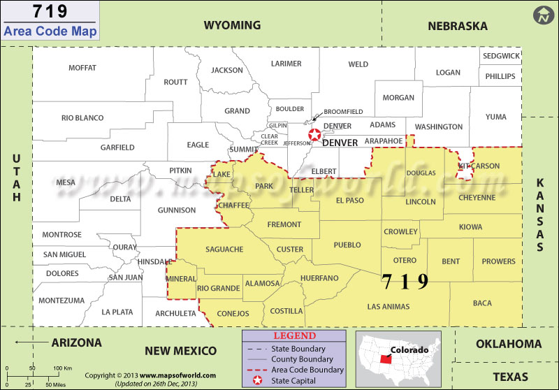 719 Area Codes Map